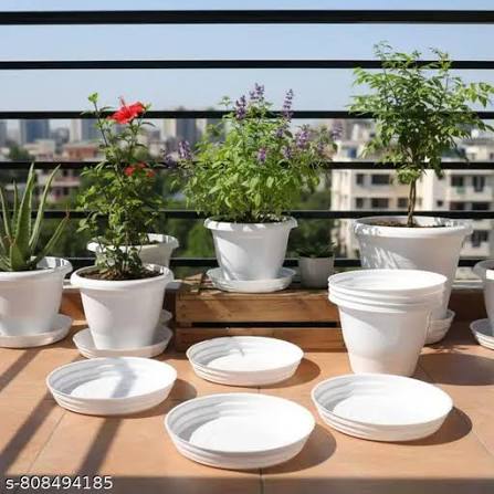 12 inch plastic white pot