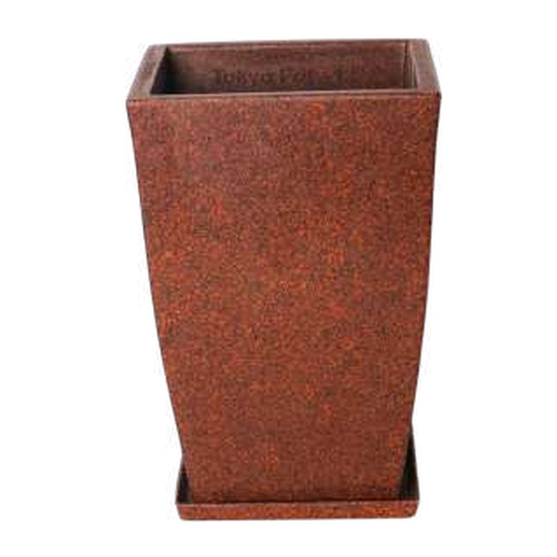 Tokyo planter with tray - 12" (20.6 × 20.6 × 30.7 cm)