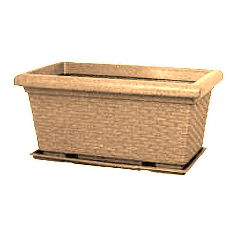 Rectangle Miami planter with tray and wheels, image 3 of 8
