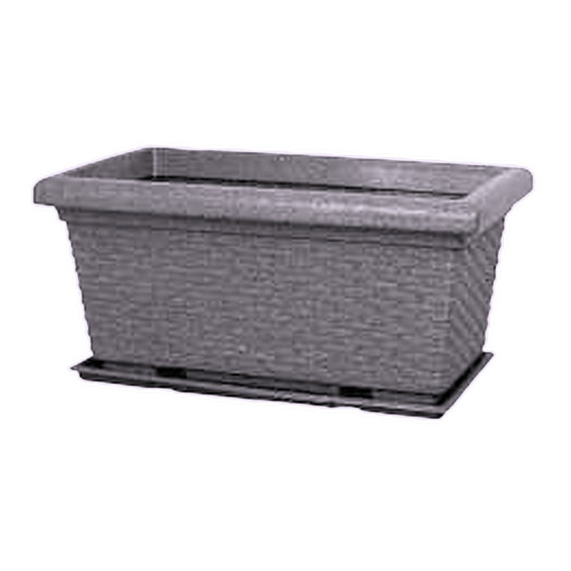 Rectangle Miami planter with tray and wheels, image 7 of 8