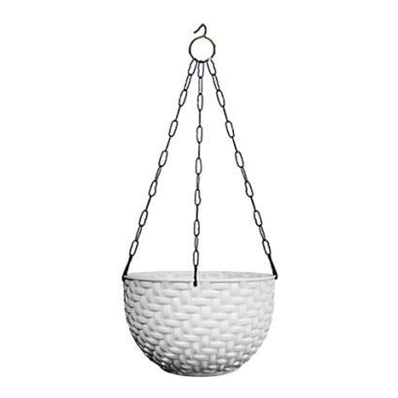 Wicker hanging pot with chain