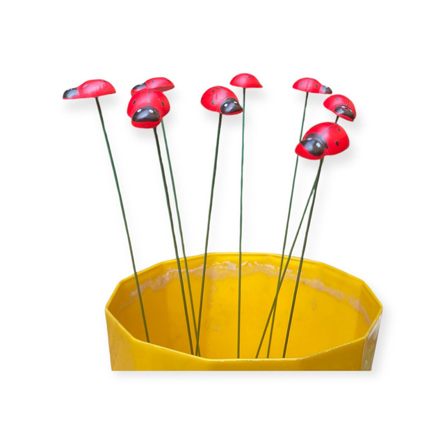 Ladybird garden stakes