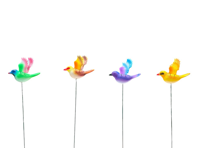 Small hummingbird garden stakes