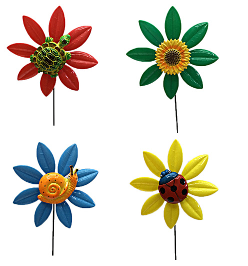 Flower windmill garden stakes
