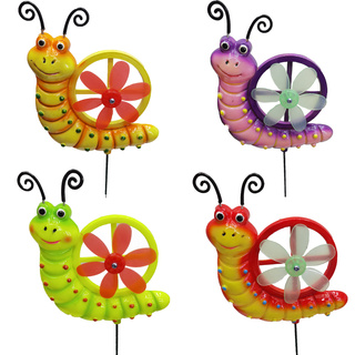 Caterpillar windmill garden stakes