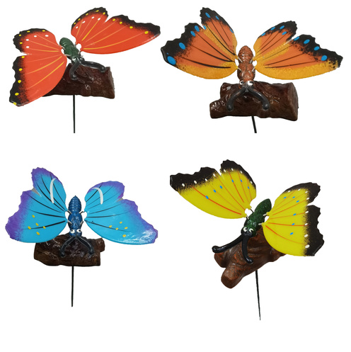 Butterfly on log garden stakes