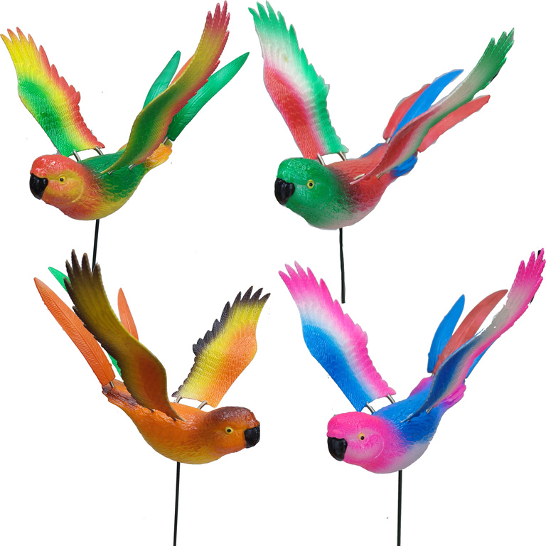 Bright parrot garden stakes