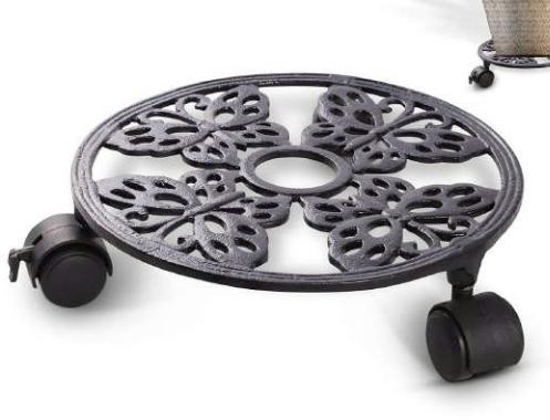 Cast aluminium only plant stand with moving wheel 1715, image 2 of 2