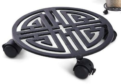 Cast aluminium only plant stand with moving wheel 1716, image 2 of 2