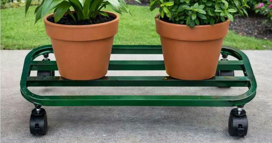 Metal table pot in plating 1728 green