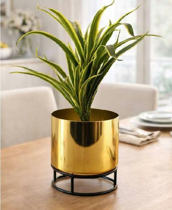 Metal pot with stand in plating brass copper 1214