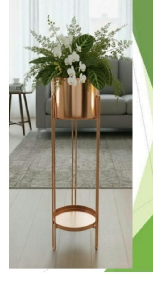 Iron tray with pot and stand in plating brass copper 1455