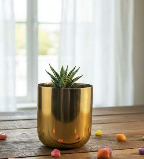 Metal table pot in plating brass 1202 copper, image 2 of 2