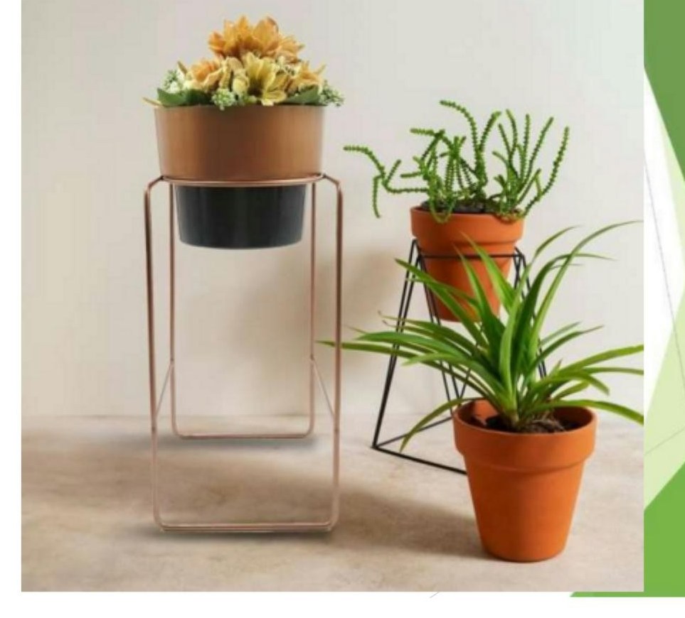 Mild steel stand with pot 1525 copper