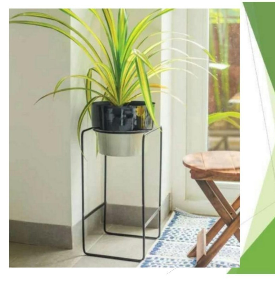 Mild steel stand with pot 1525 silver