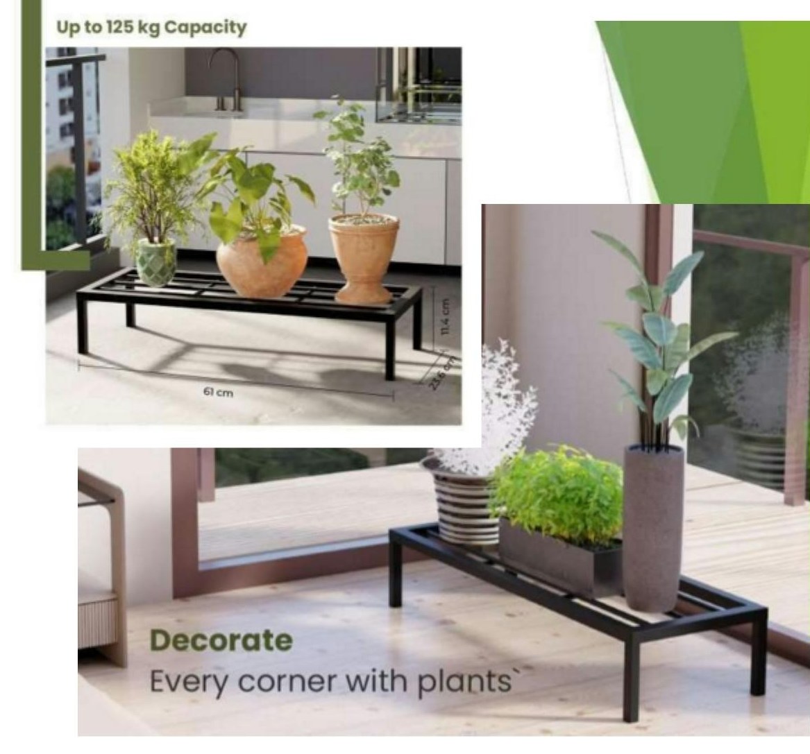 Mild steel rectangular plant stand 1927