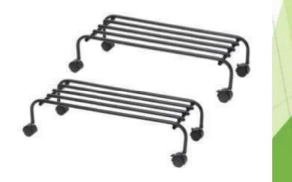 Plant stand with wheel white 1432 black