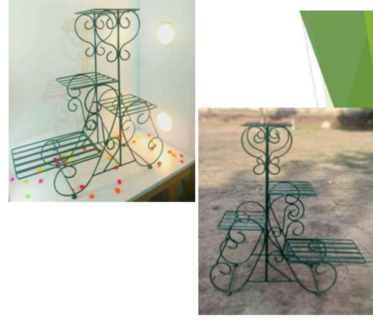 Iron four pots stands 1159 green