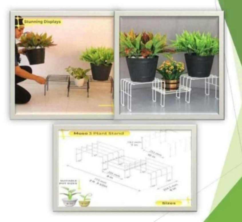 Mesh metal planter stand white black 1273