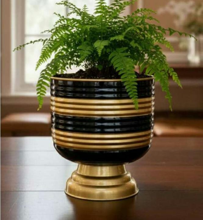 Metal ribbed big planter 1331D