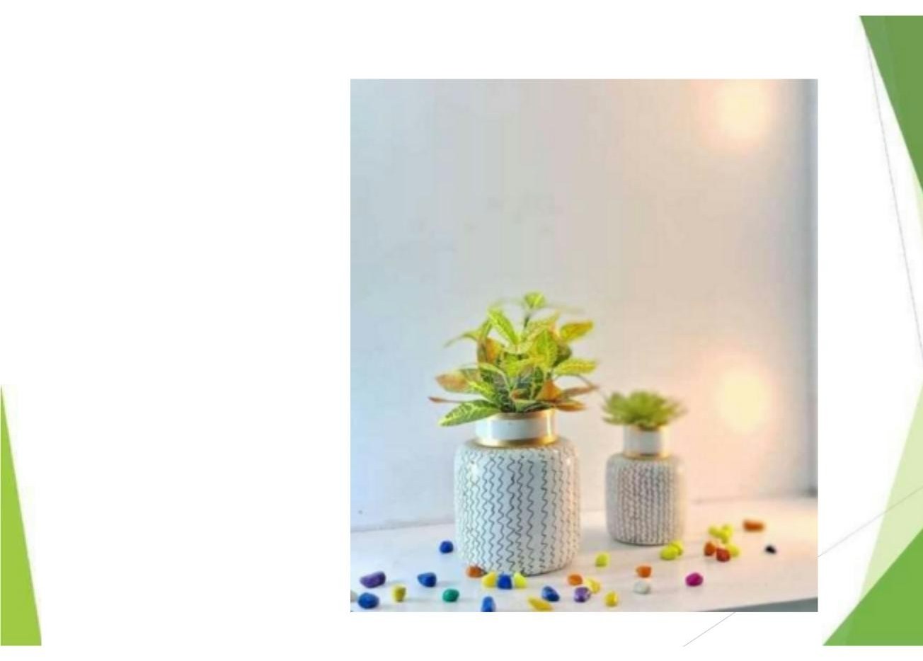 Metal small flower vase set of 2 1423D