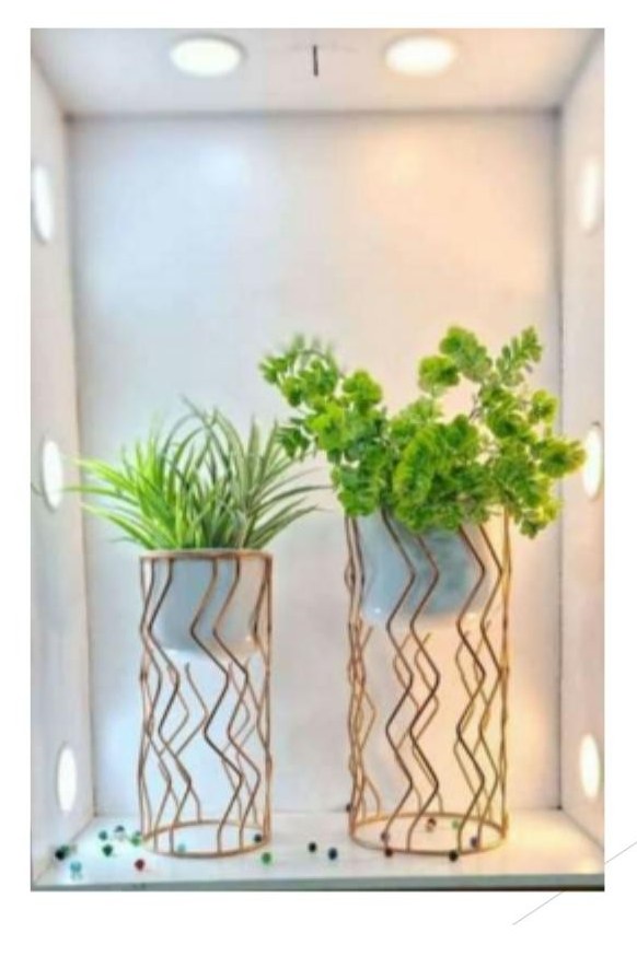 Metal iron planter set of 2 1526B