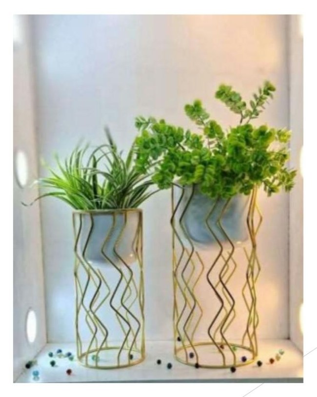 Metal iron planter set of 2 1526C