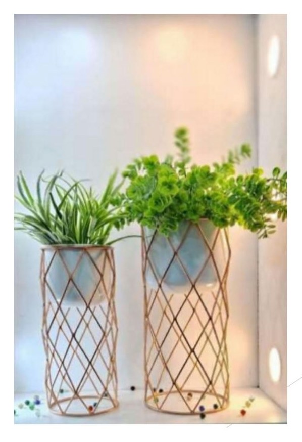 Fancymetal planters set of 2 1527B
