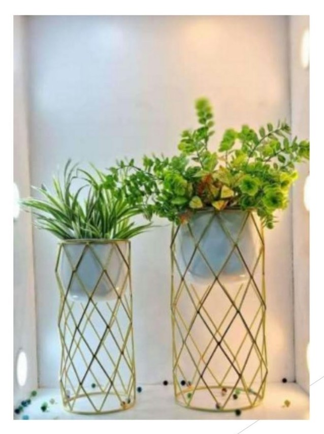 Fancymetal planters set of 2 1527C