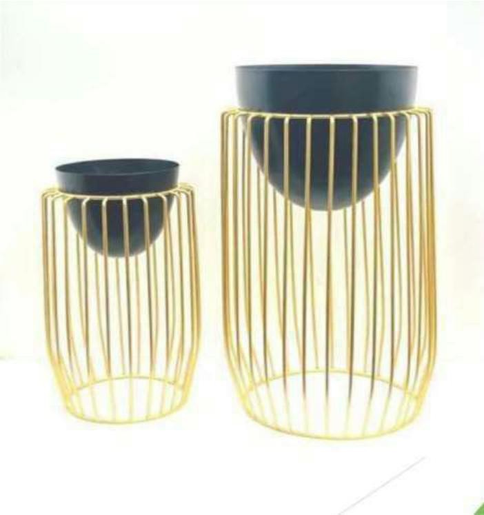 Fancy metal planters set of 2 1530F black F