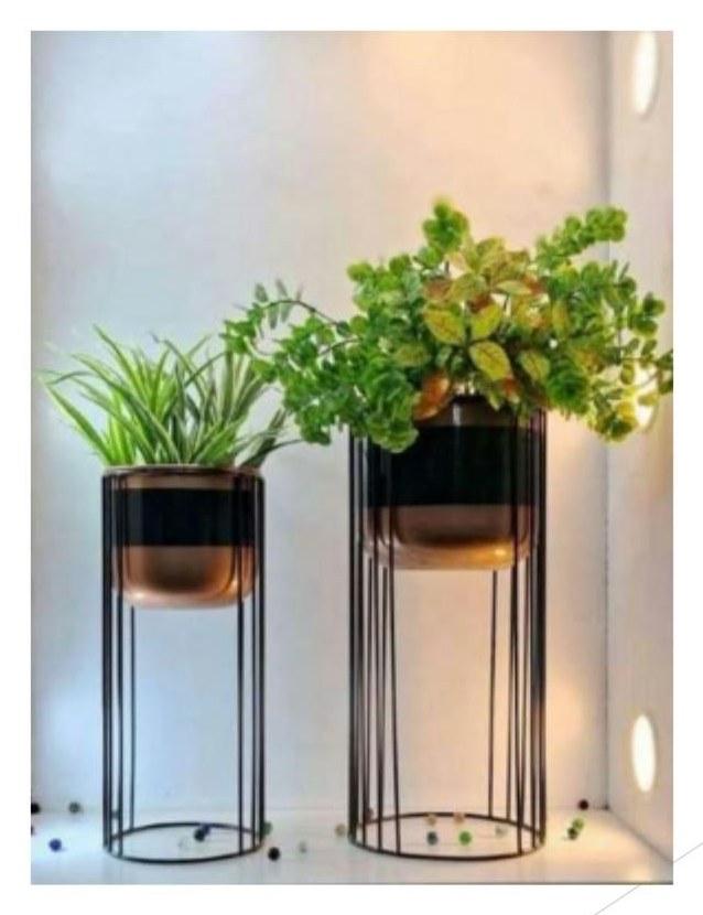 Metal stand with pot 1244B