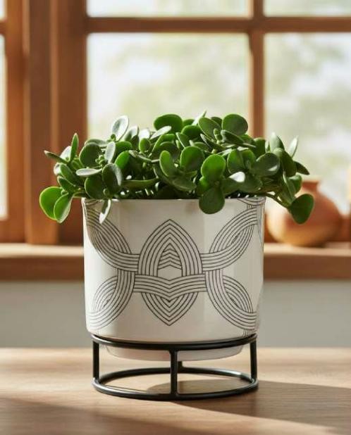 Iron metal pot with stand 1214E