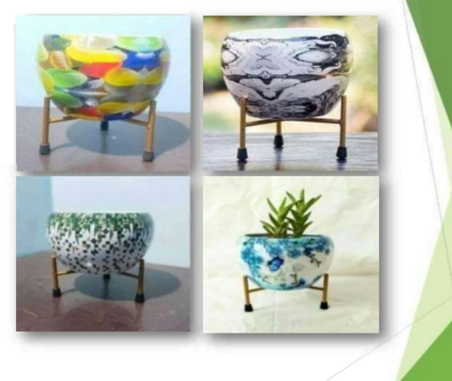 Iron meena pot with stand 1206M