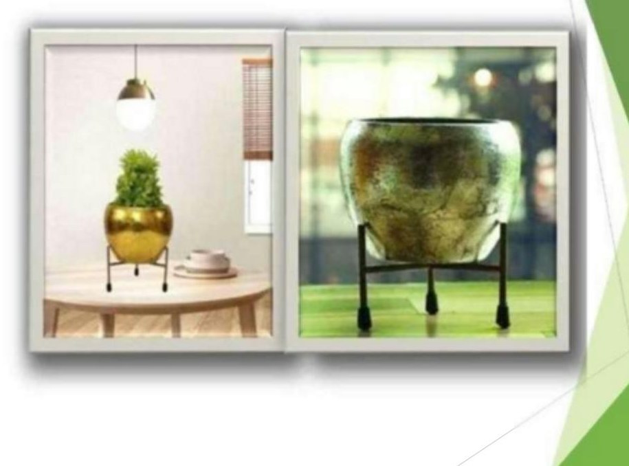 Iron meena pot with stand 1520-1521