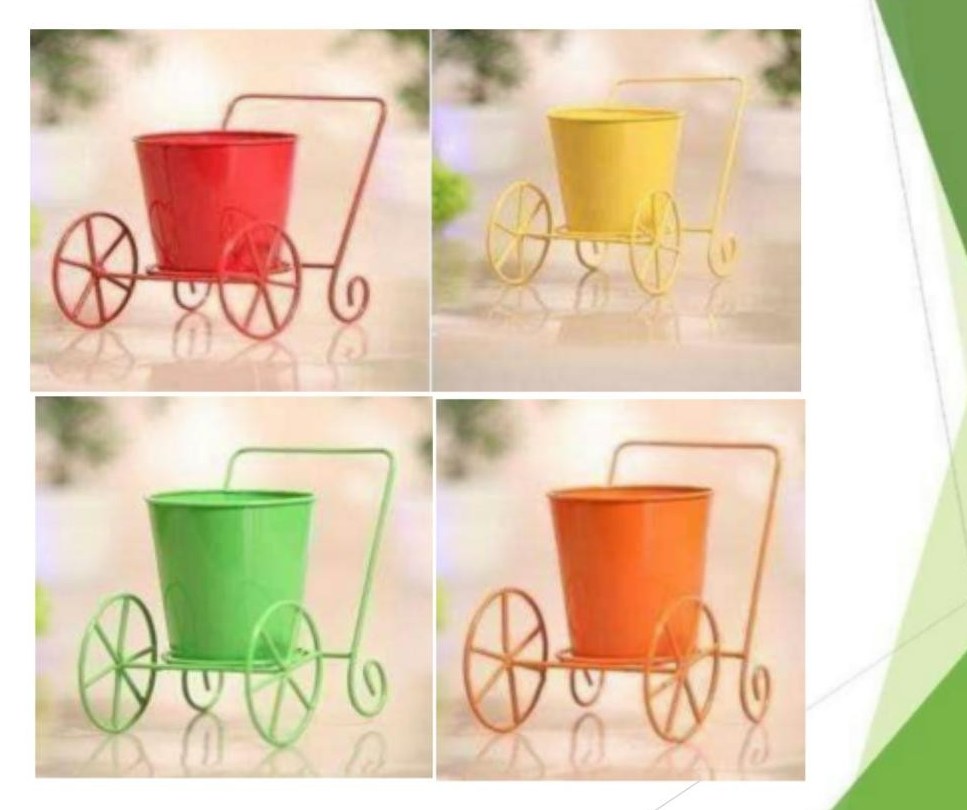 Iron two wheel pot stand 1133 green