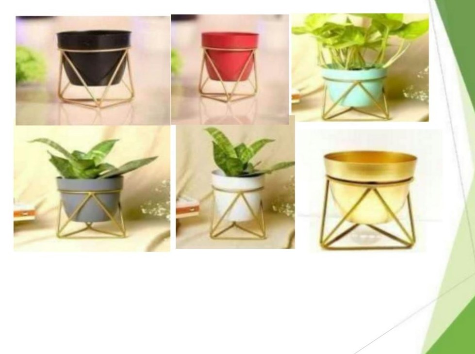 Small pot with golden stand 1305B A ABCDEF