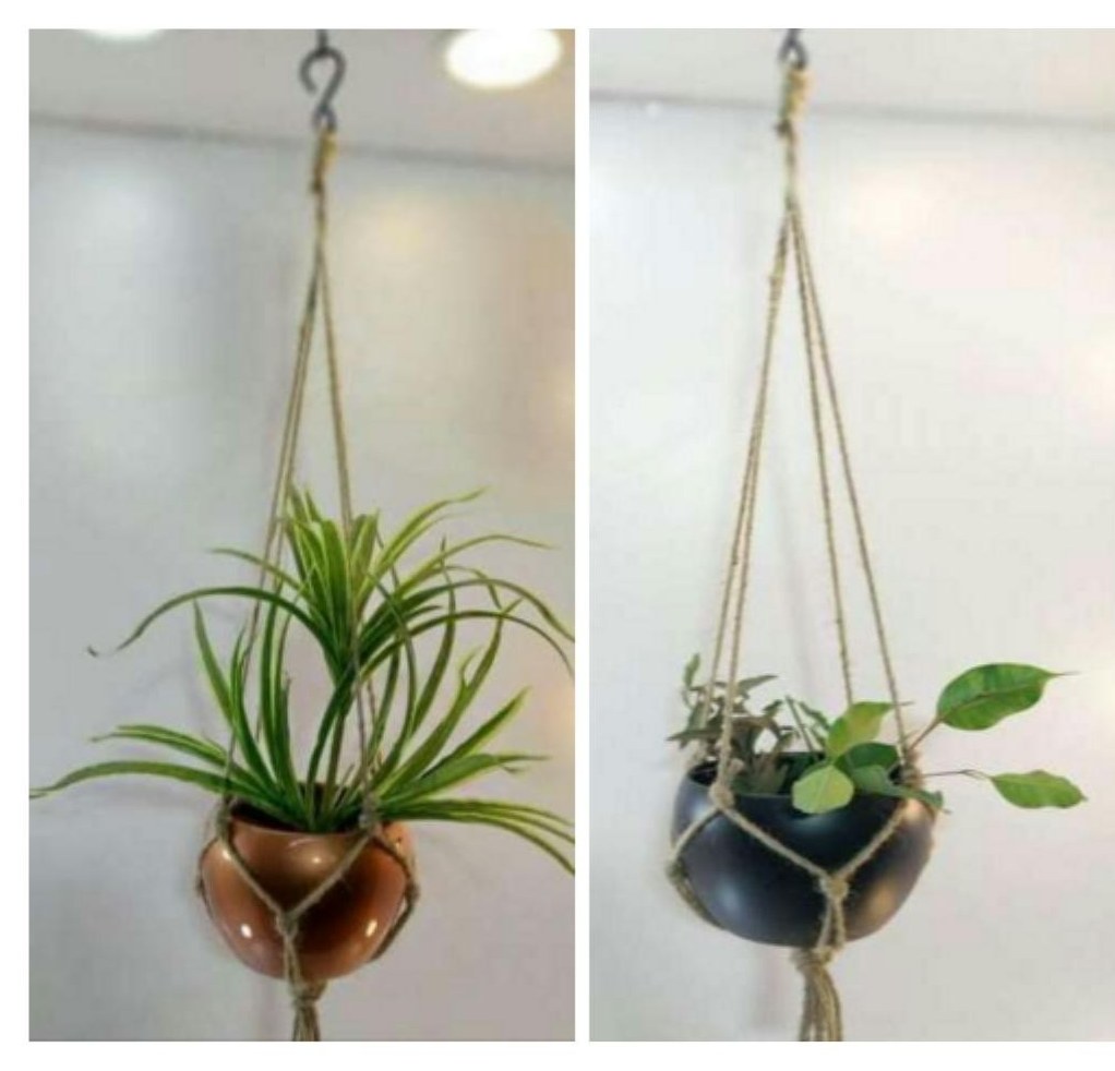 Macrame plant holder 1350A copper