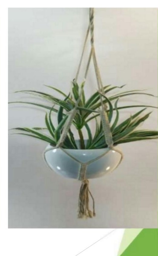 Iron hanging pot with jute rope 1025B