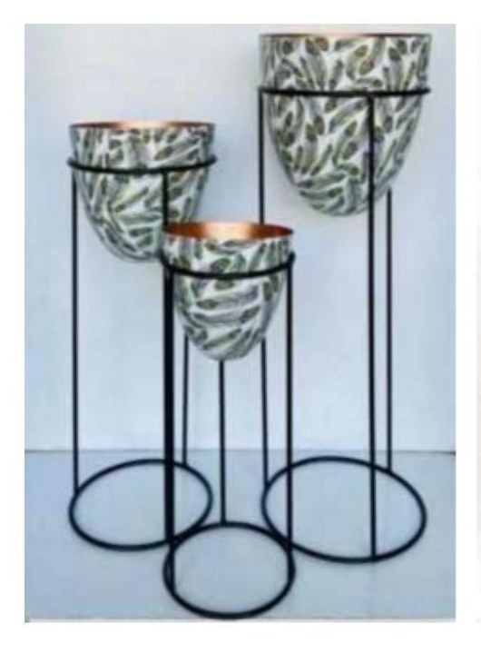 Egg shaped fancy planters set of 3 peacock white 1500