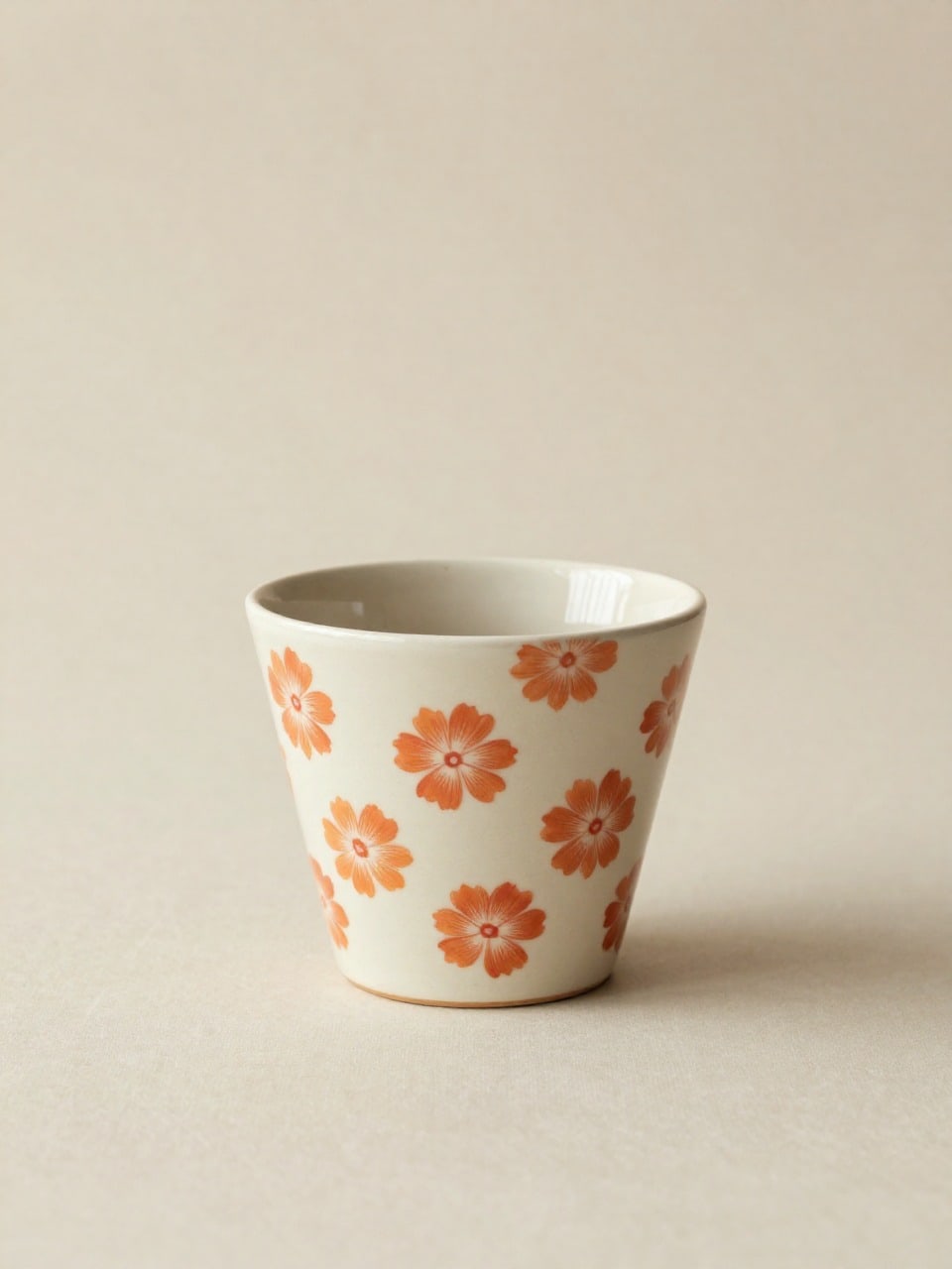 Printed Tapered Ceramic Pot