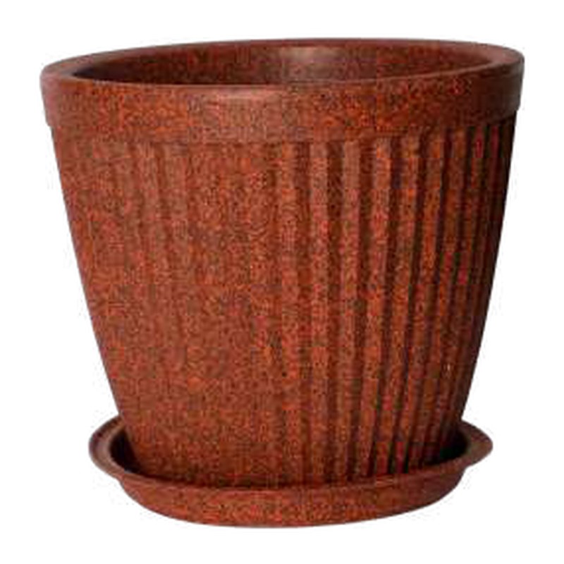 Paris round planter with tray - 10" (25.4 × 25.4 × 24.1 cm)
