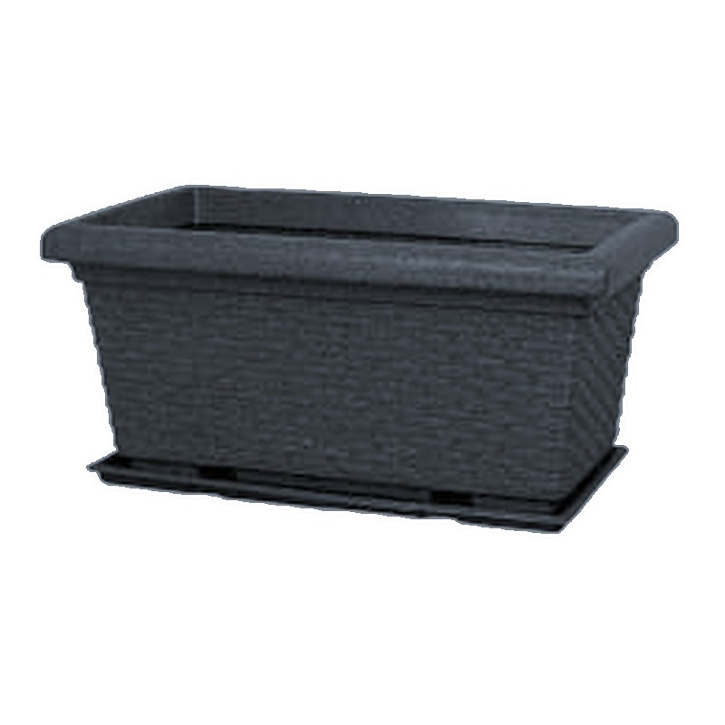 Rectangle Miami planter with tray and wheels, image 6 of 8