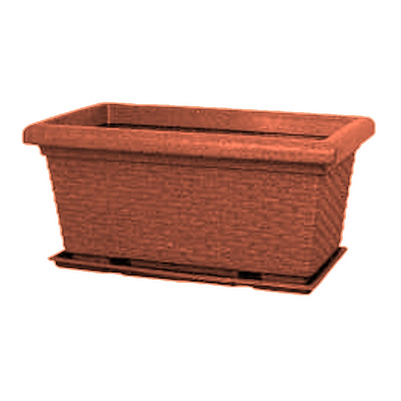 Rectangle Miami planter with tray and wheels, image 8 of 8
