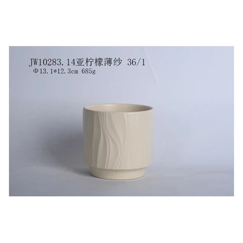 Marble texture ceramic pot, cream