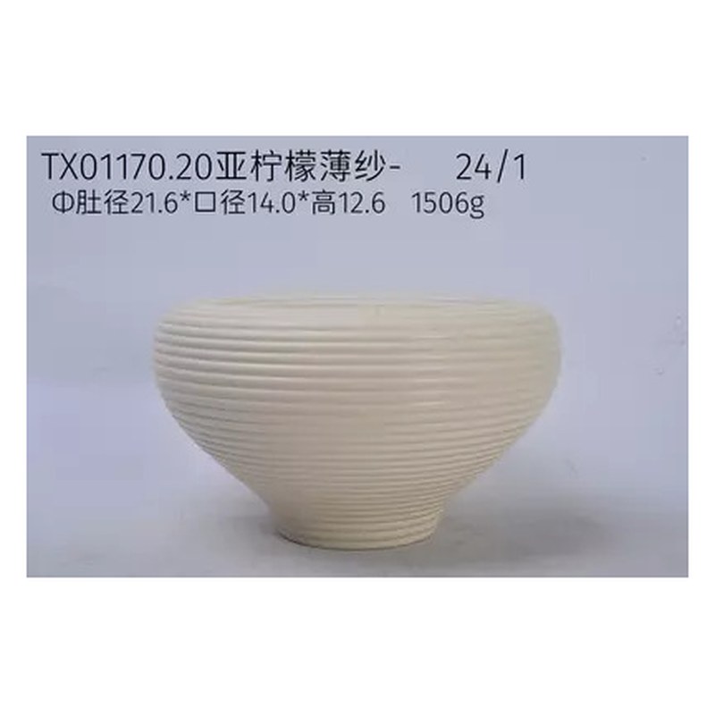 Ribbed bowl planter, 21 cm