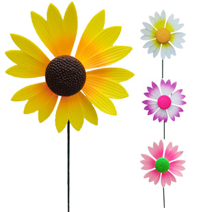 Sunflower windmill garden stake