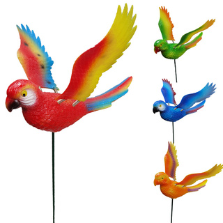 Macaw parrot garden stake, 17 cm
