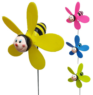 Bee windmill garden stake