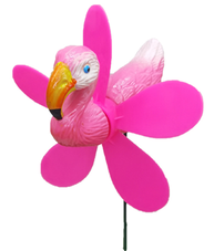 Flamingo windmill garden stake