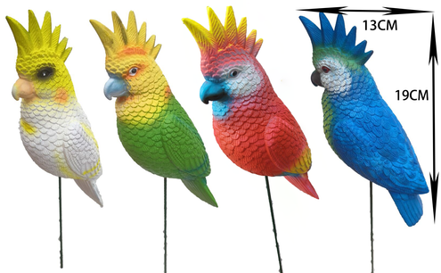 Cockatoo garden stakes, 22 cm